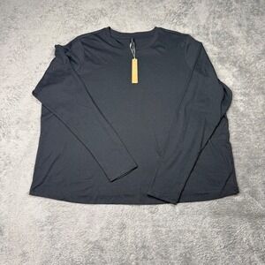 Skims Black Relaxed Long-Sleeve Shirt in Onyx